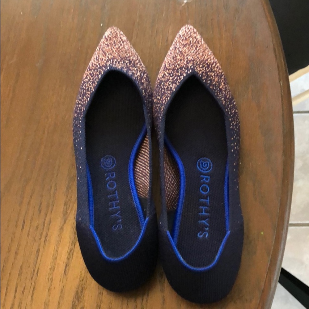 Rothy’s Midnight Metallic Pointe 9.5